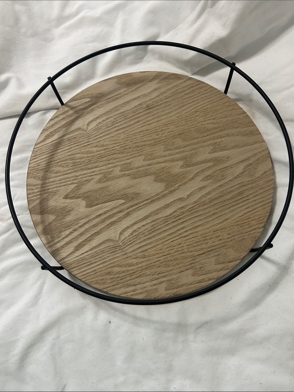 Target Lazy Susan Wood and Black Metal Round